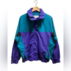 vintage 80s/90s Columbia teal and purple light jacket